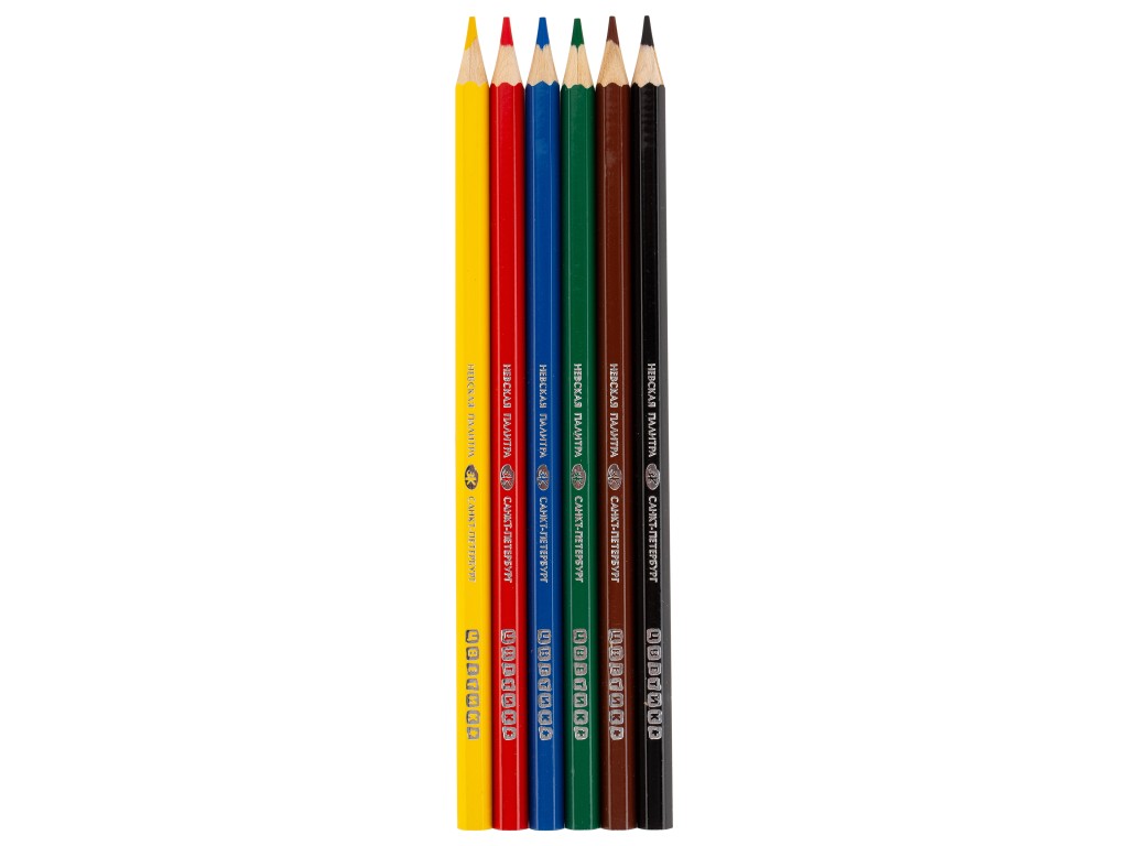 Цветик Набор цветных карандашей, 6 цветов, шестигранные, 2М-4М, заточенные